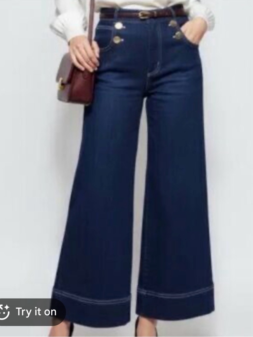 Maeve Wide Leg Cropped Nautical Jean